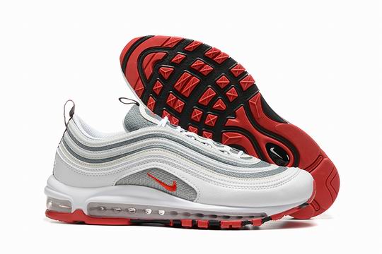 Cheap Nike Air Max 97 White Grey Red Men's Running Shoes-36 - Click Image to Close